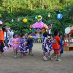 みこしを担いで「わっしょい！」「わっしょい！」年中さん(^^)盛り上げてくれてありがとう♡